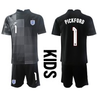 England Jordan Pickford #1 Målmand Hjemmebanesæt Børn VM 2022 Kortærmet (+ Korte bukser)